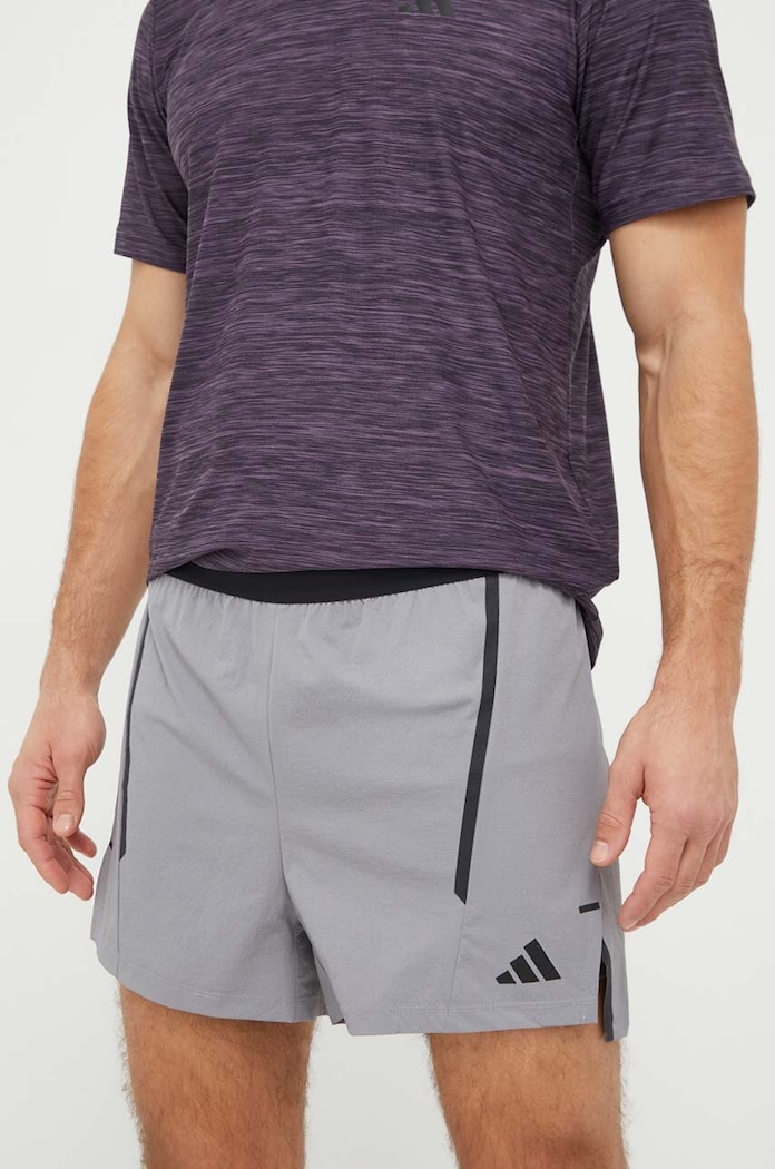 Tréningové šortky adidas Performance Designed for Training s elastanom sivá IT7519