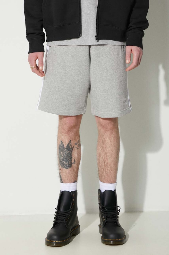 Îmbrăcăminte adidas Originals pantaloni scurți din bumbac Adicolor 3-Stripes IU2340 gri