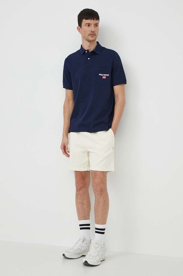Βαμβακερό σορτσάκι Polo Ralph Lauren 710934602 μπεζ SS26