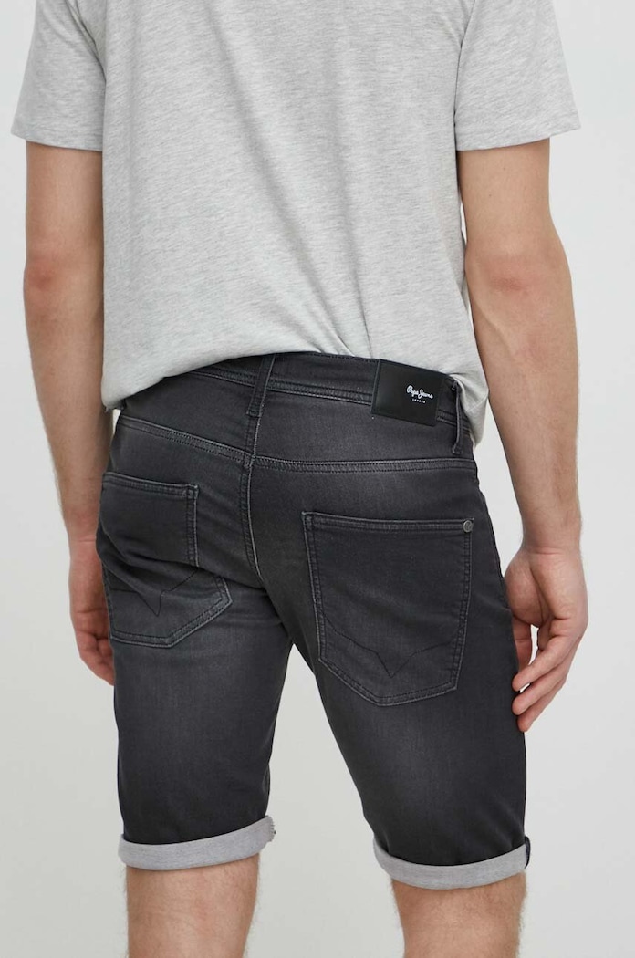 Îmbrăcăminte Pepe Jeans Pantaloni scurti jeans SLIM GYMDIGO SHORT PM801075XG7 negru