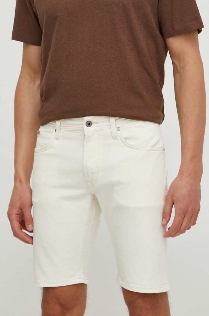 Pepe Jeans szorty TAPER SHORT z elastanem beżowy PM801084WI5