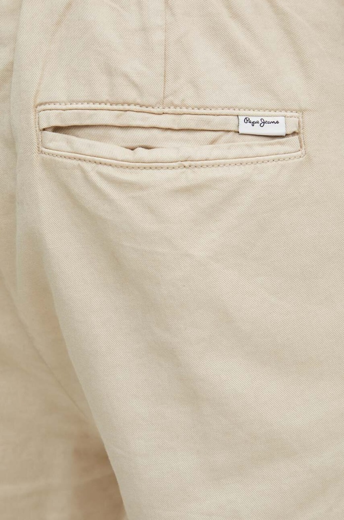 Ľanové šortky Pepe Jeans RELAXED LINEN SMART SHORTS Pepe Jeans PM801093 béžová