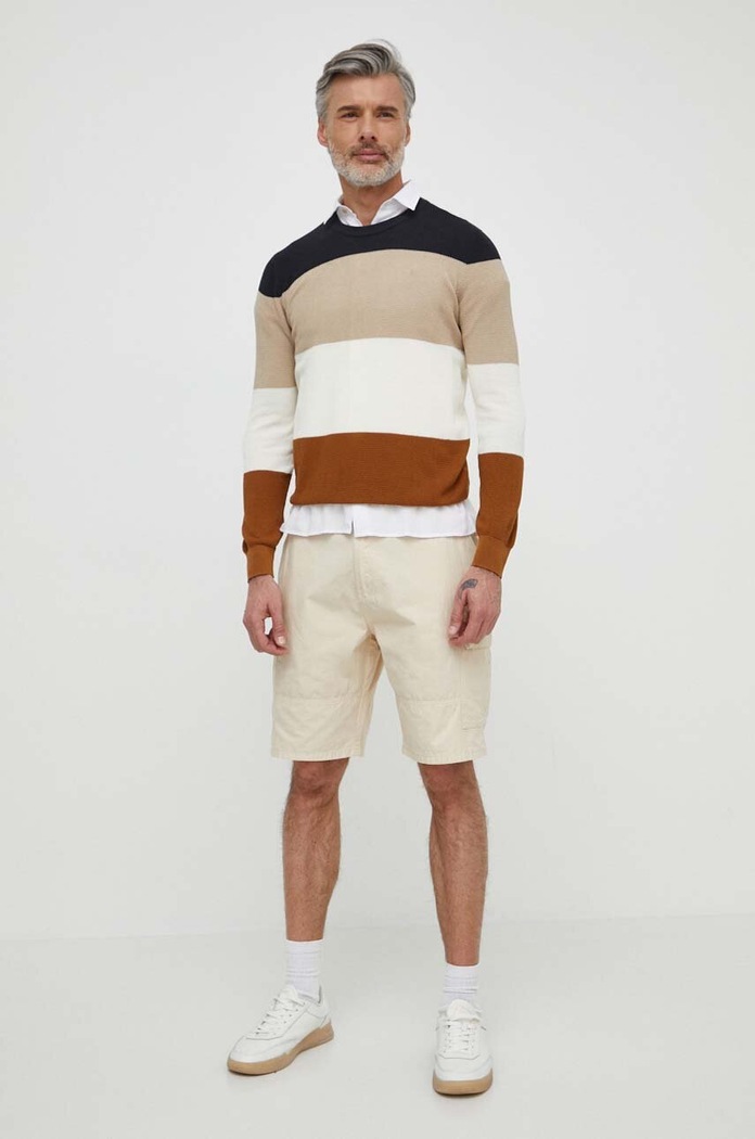 Pamučne kratke hlače Barbour Essentials MST0023 bež SS24