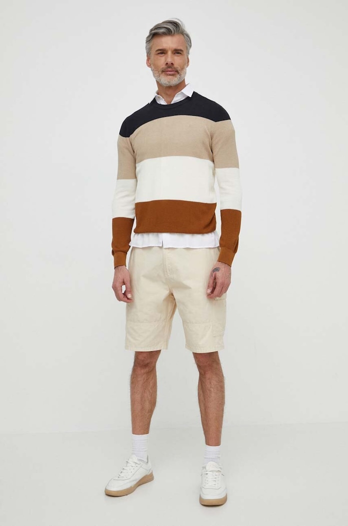 Pamučne kratke hlače Barbour Essentials MST0023 bež SS24
