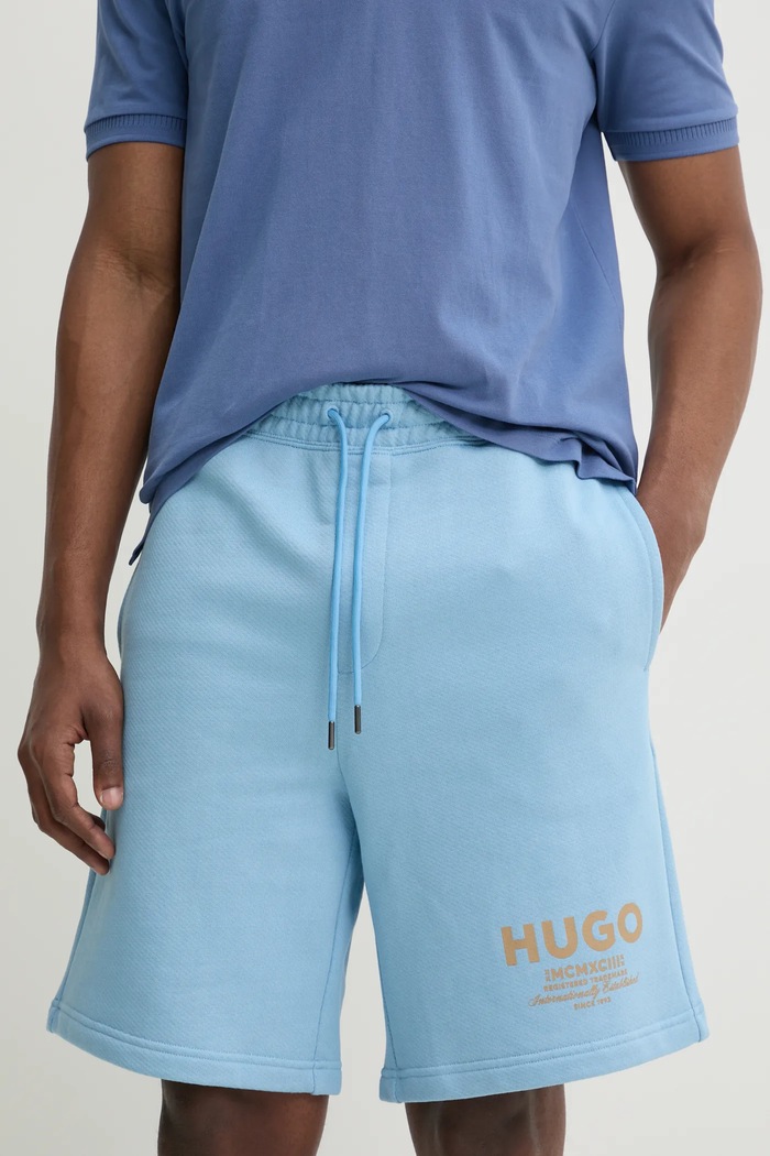 HUGO Blue pantaloni scurți de trening bărbați din bumbac Nomario bumbac albastru 50510728