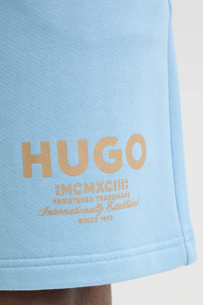 HUGO Blue pantaloni scurți de trening bărbați din bumbac Nomario albastru 50510728
