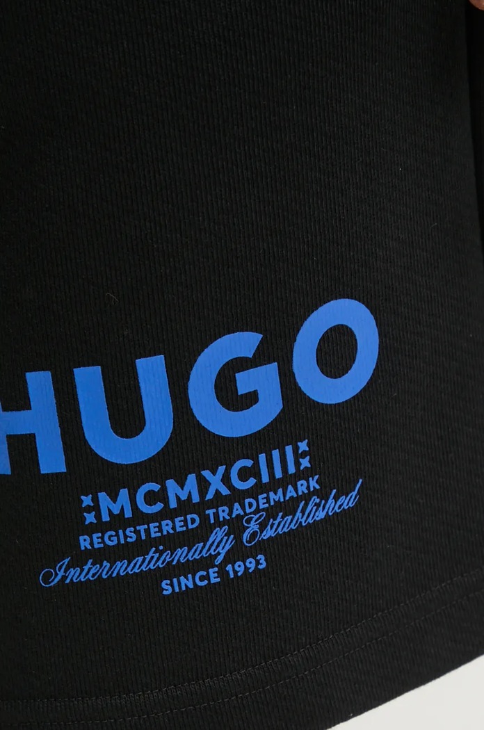 HUGO Blue teplákové šortky pánské bavlněné Nomario černá 50510728