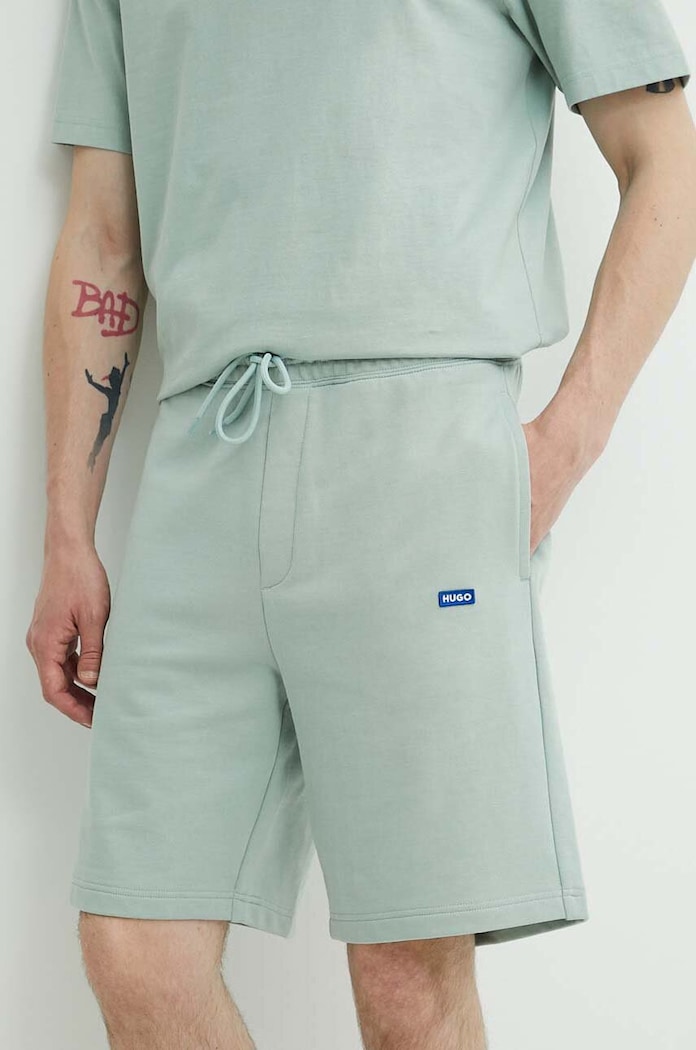 HUGO Blue szorty dresowe męskie bawełniane Nasensio bawełna turkusowy 50522364