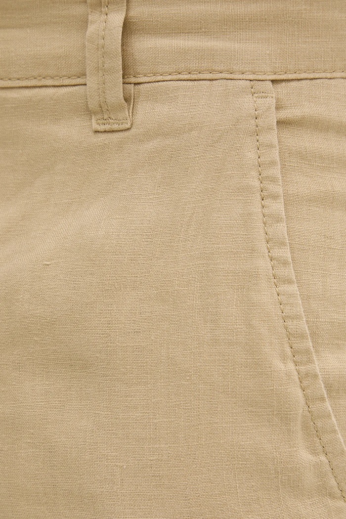 United Colors of Benetton szorty męskie lniane beżowy 4AGH59548