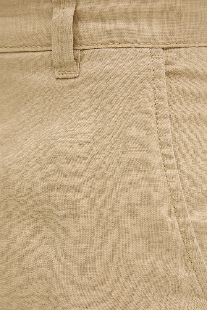 United Colors of Benetton szorty męskie lniane beżowy 4AGH59548