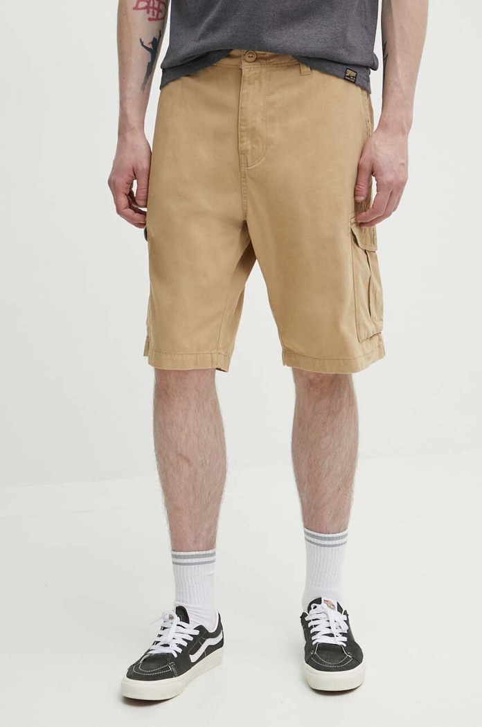 Bavlněné šortky Quiksilver látka béžová AQYWS03238