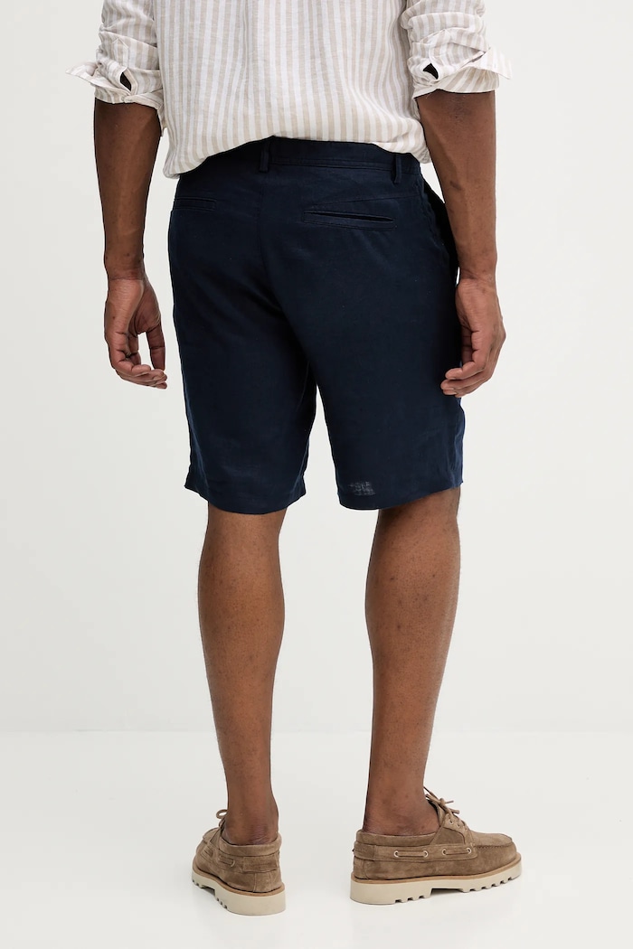Îmbrăcăminte Sisley Pantaloni scurti din in 4AGHS9010 bleumarin