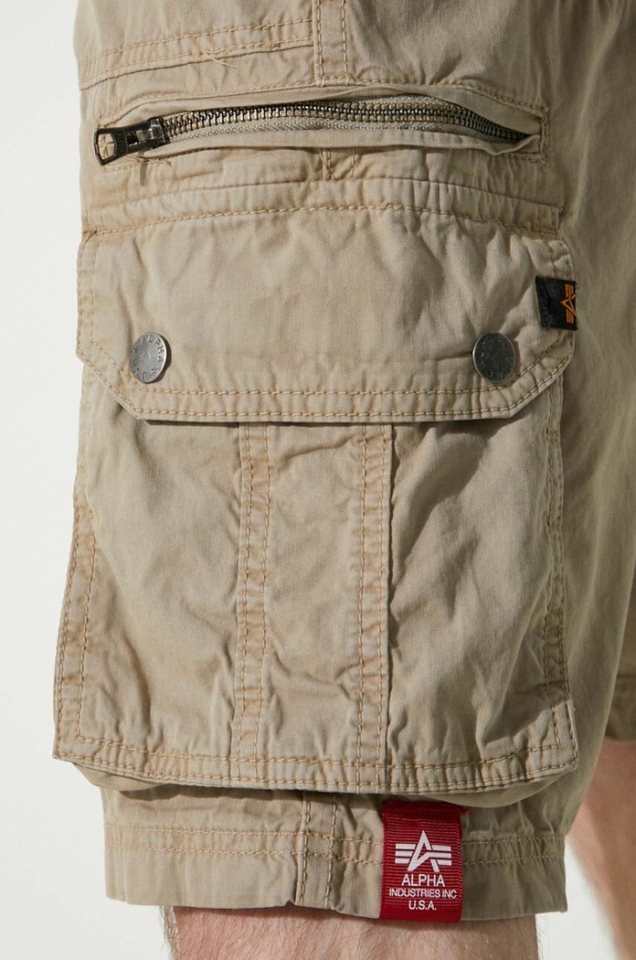 Βαμβακερό σορτσάκι Alpha Industries 136250 μπεζ