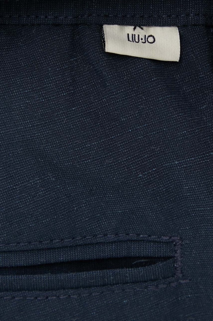 Liu Jo szorty z domieszką lnu granatowy M124P305SHORTLINEN