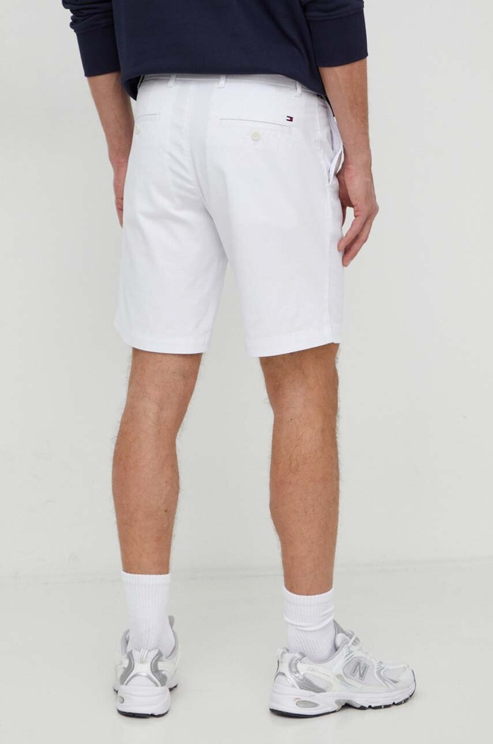 Odzież Tommy Hilfiger szorty chino męskie bawełniane z elastanem MW0MW23563 biały