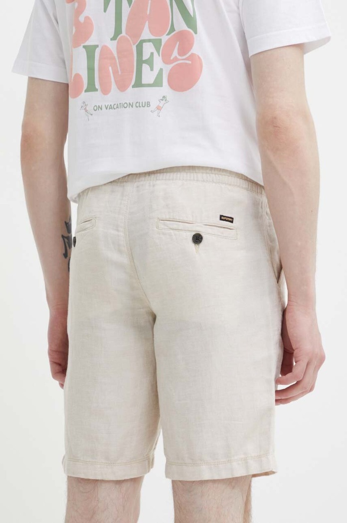 Odzież Superdry szorty lniane M7110423A.6XM beżowy