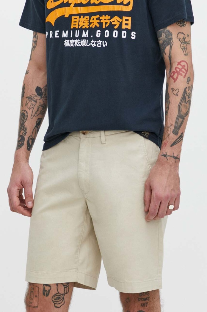 Superdry rövidnadrág elasztánnal bézs M7110422A.8PV