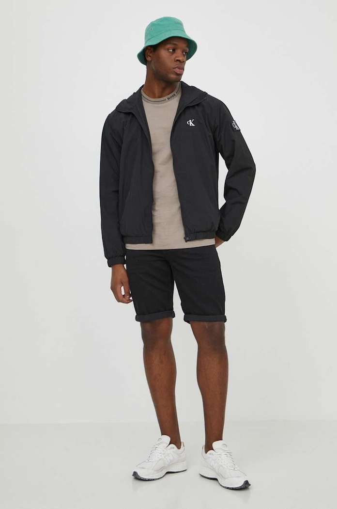 Τζιν σορτς Calvin Klein Jeans J30J324872 μαύρο SS24