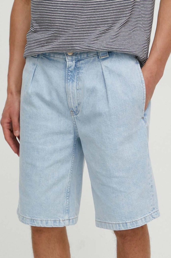 Calvin Klein Jeans szorty jeansowe jeans niebieski J30J324875