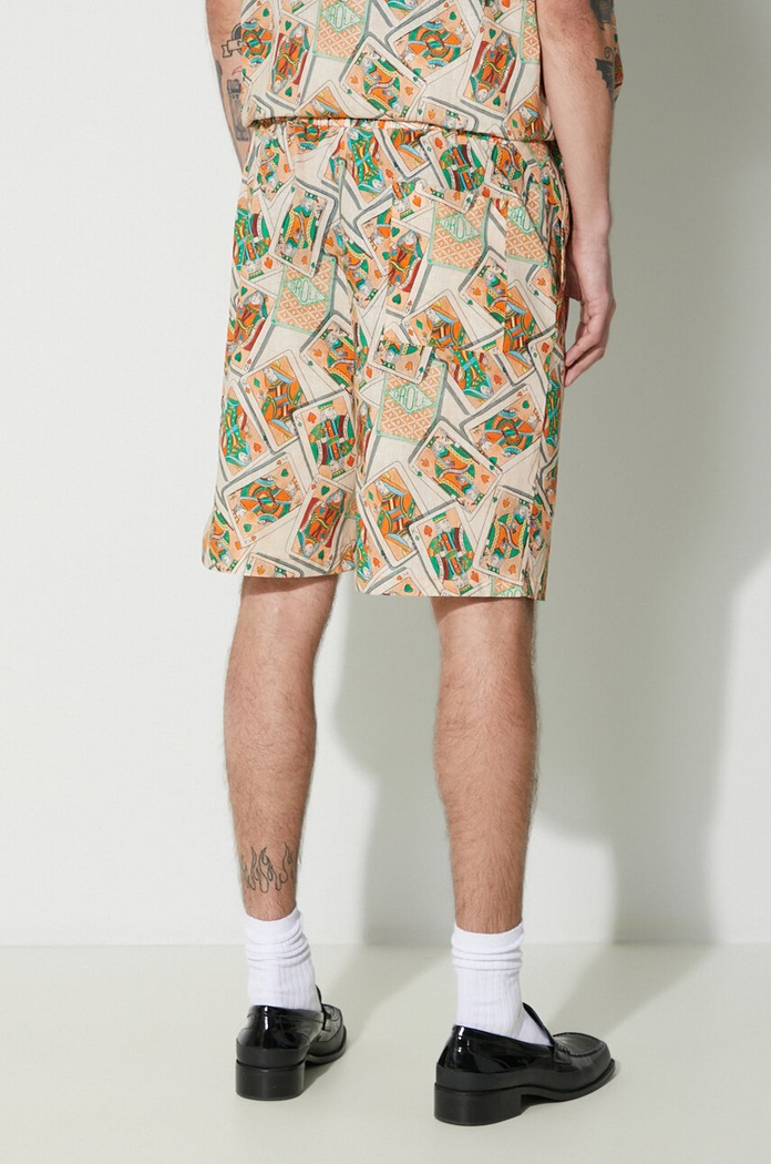 Odzież Drôle de Monsieur szorty lniane Le Short Jeu de Cartes D.BS138.LI002.PC pomarańczowy