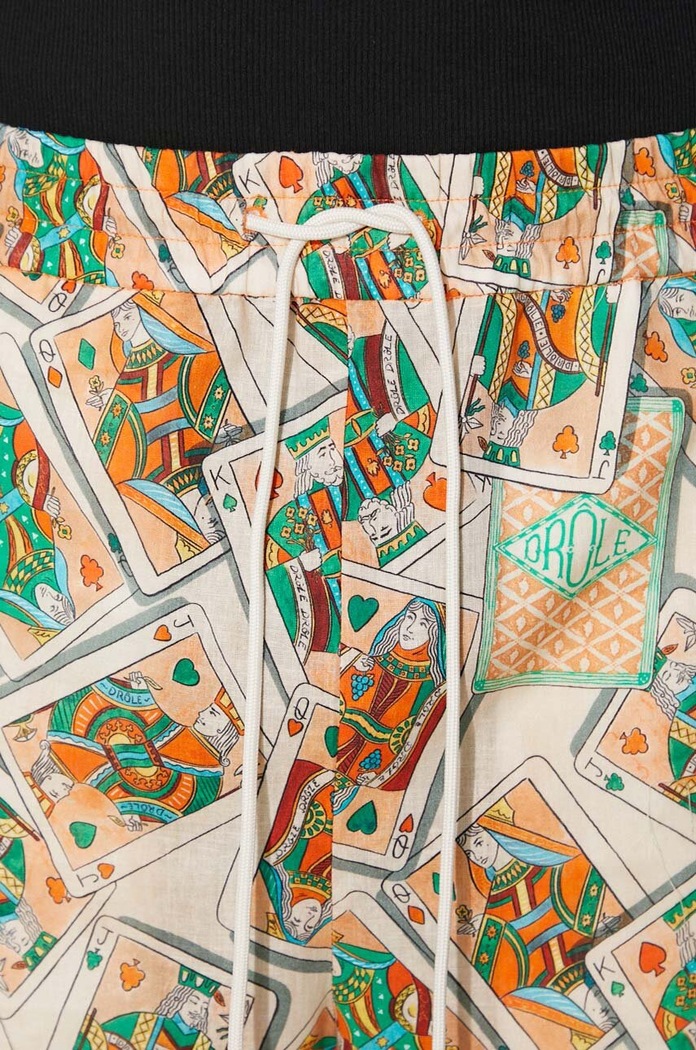 Drôle de Monsieur szorty lniane Le Short Jeu de Cartes D.BS138.LI002.PC pomarańczowy