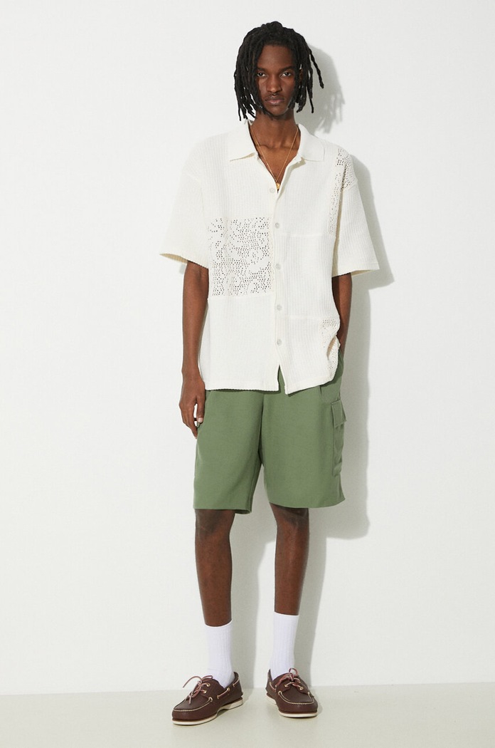 Drôle de Monsieur szorty z domieszką wełny Le Short Cargo Laine D.BS133.PL127.KK zielony SS24