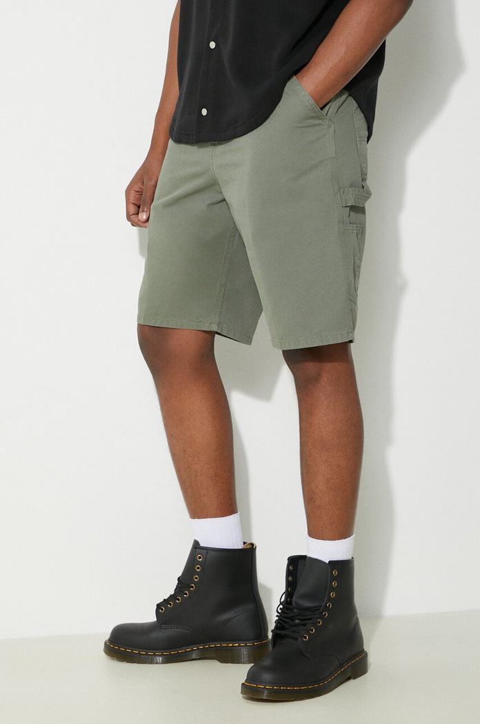 Carhartt WIP denim shorts Single Knee Short denim green I031504.1YFGD