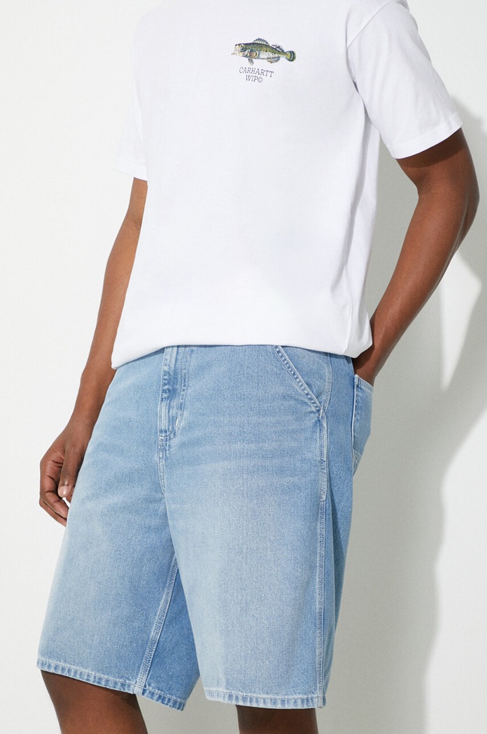 Джинсові шорти Carhartt WIP Simple Short гладкий блакитний I033333.01ZO