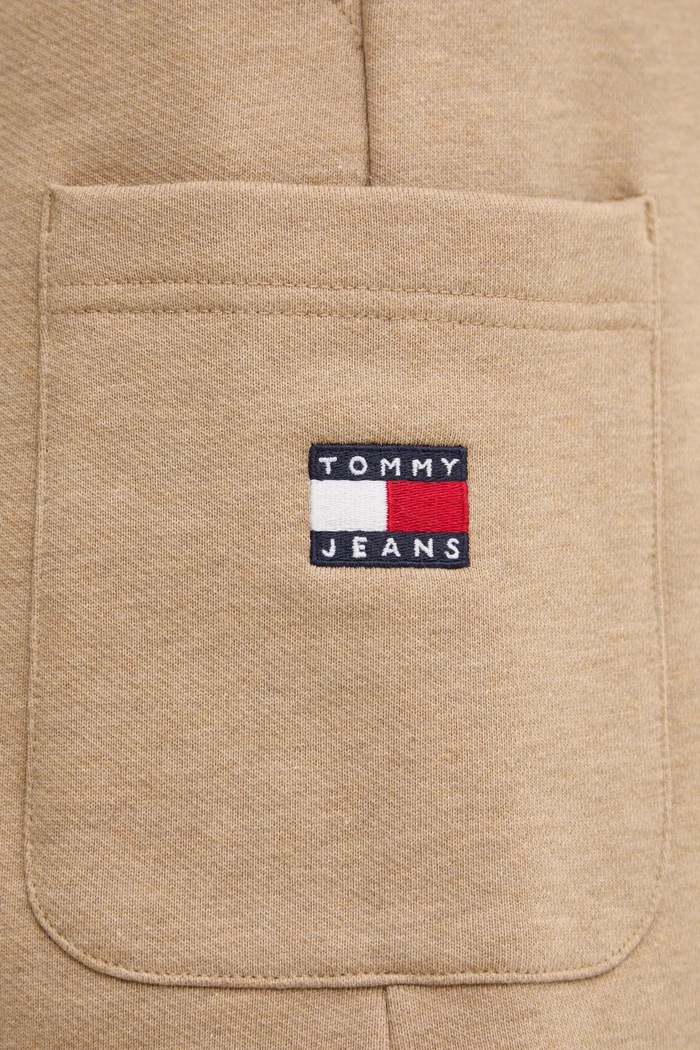 Tommy Jeans pamut rövidnadrág bézs DM0DM18479