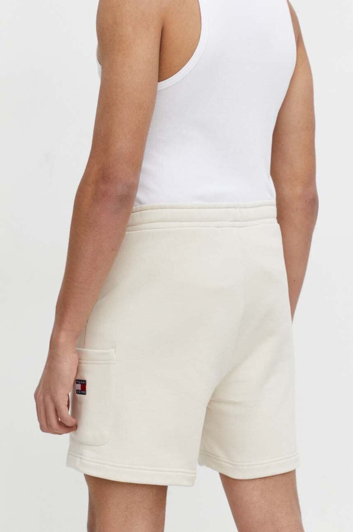 Odzież Tommy Jeans szorty bawełniane DM0DM18479 beżowy