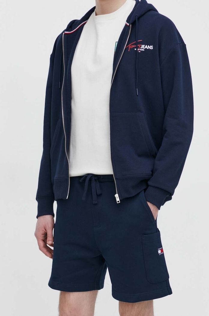 Bavlnené šortky Tommy Jeans bavlna tmavomodrá DM0DM18479