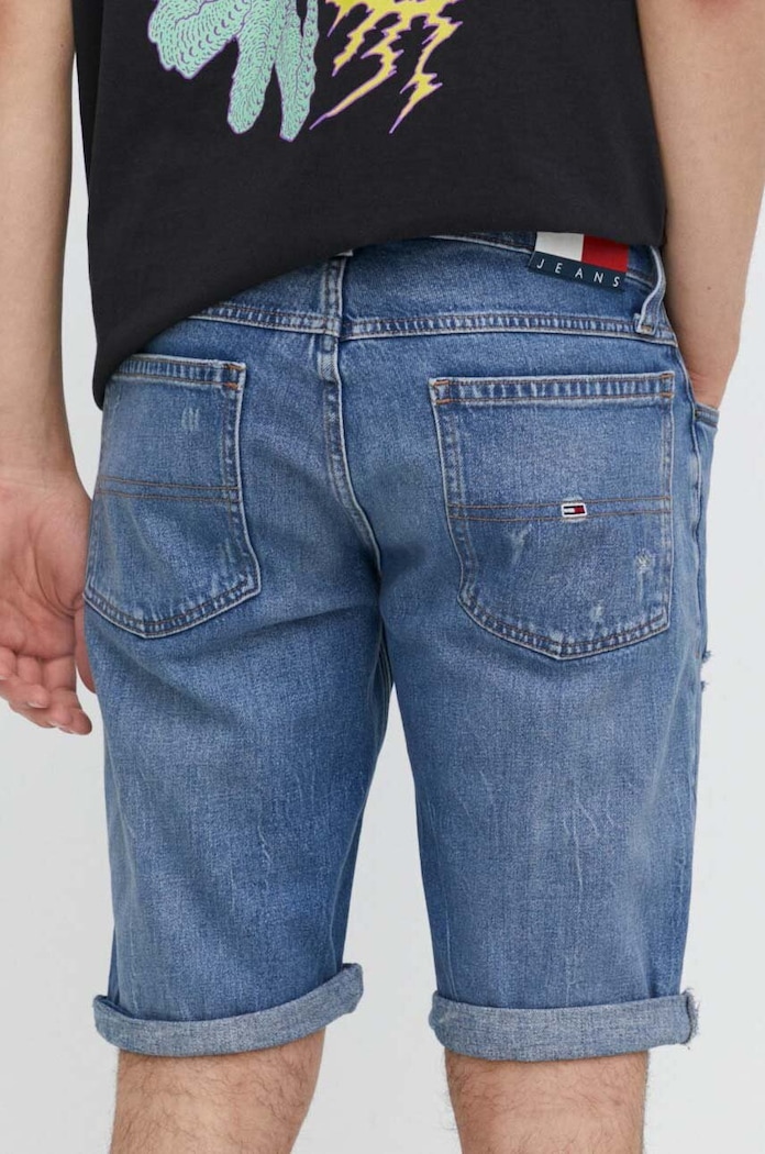 Tommy Jeans szorty jeansowe z elastanem niebieski DM0DM18794