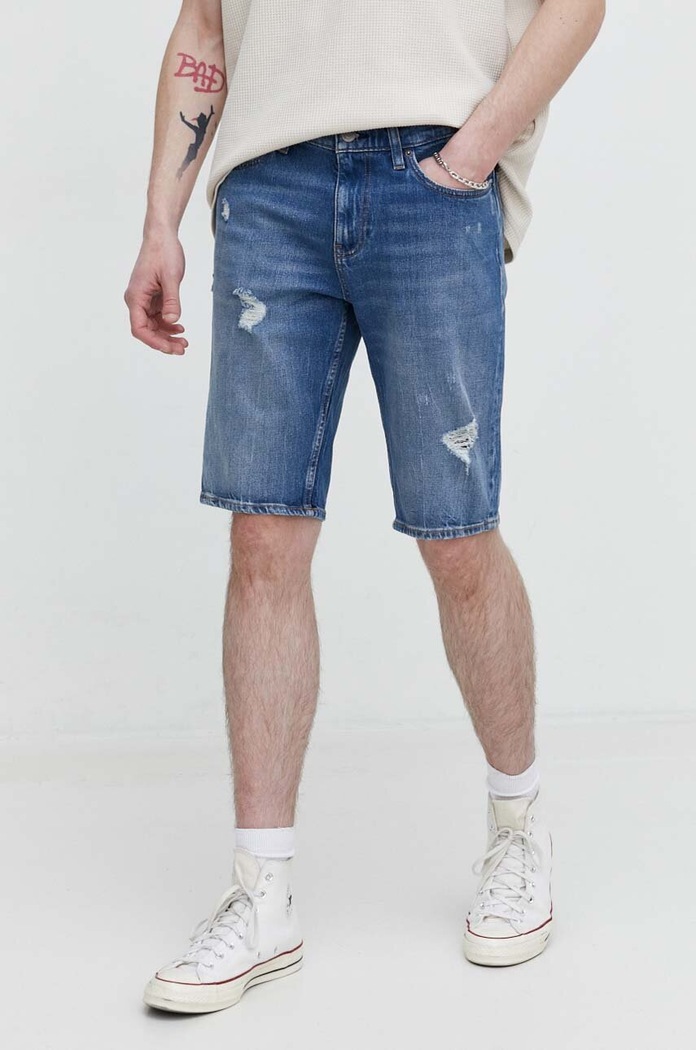 Tommy Jeans szorty jeansowe z elastanem niebieski DM0DM19453