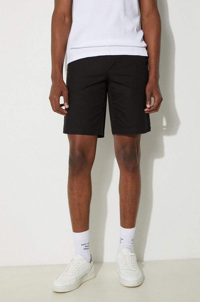 Lacoste szorty bawełniane gładkie czarny FH8140