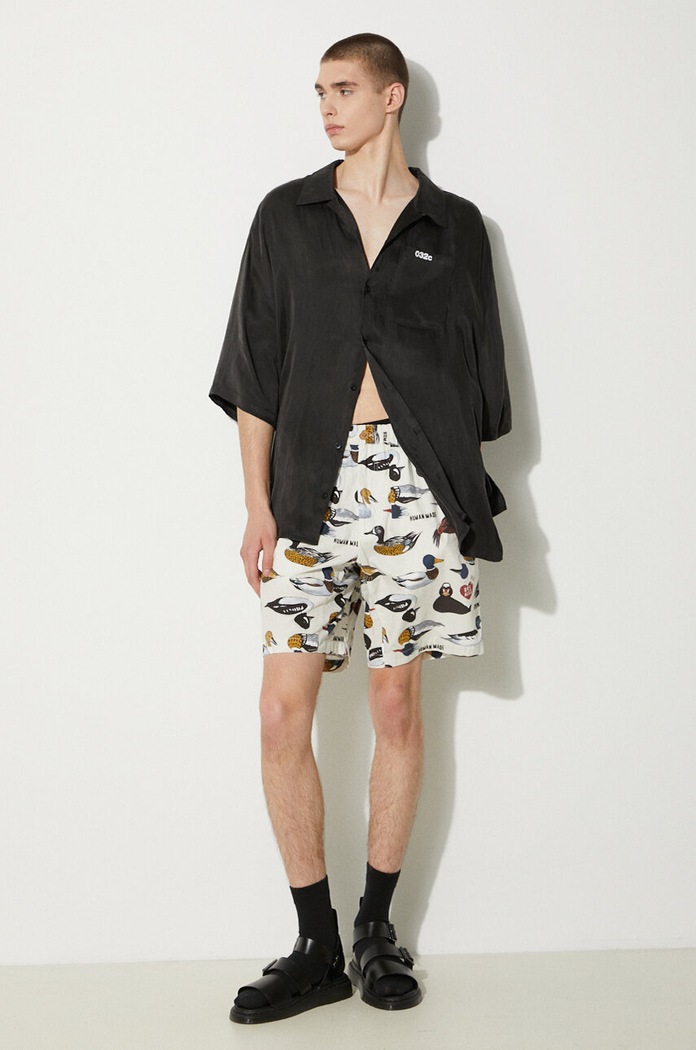 Pamučne kratke hlače Human Made Duck Shorts HM27PT018 bež SS24
