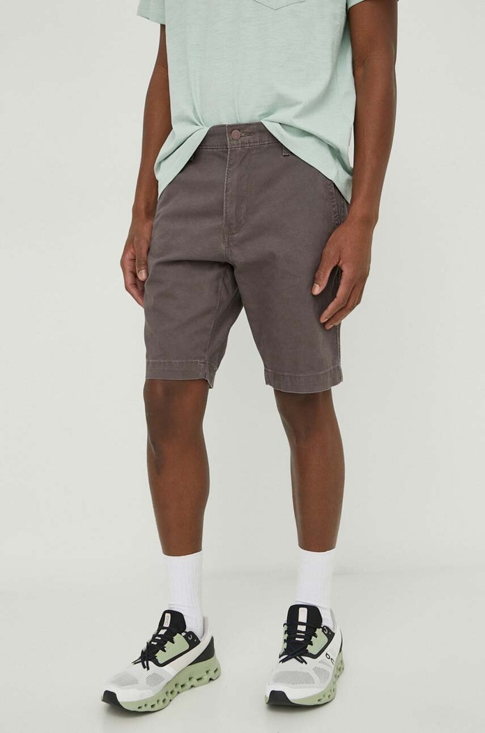 Levi's šortky chino pánske s ľanom s elastanom sivá 17202