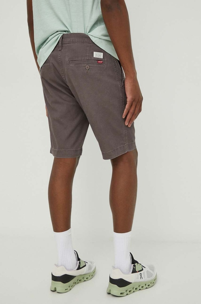 Oblečenie Levi's šortky chino pánske s ľanom 17202 sivá