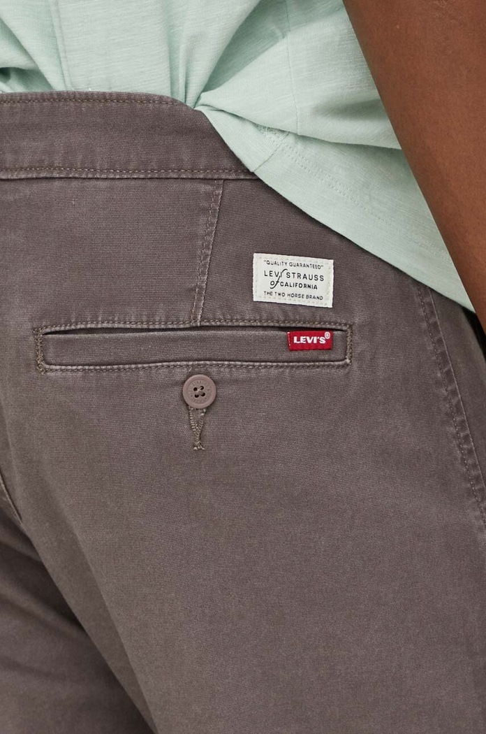 Levi's šortky chino pánske s ľanom sivá 17202