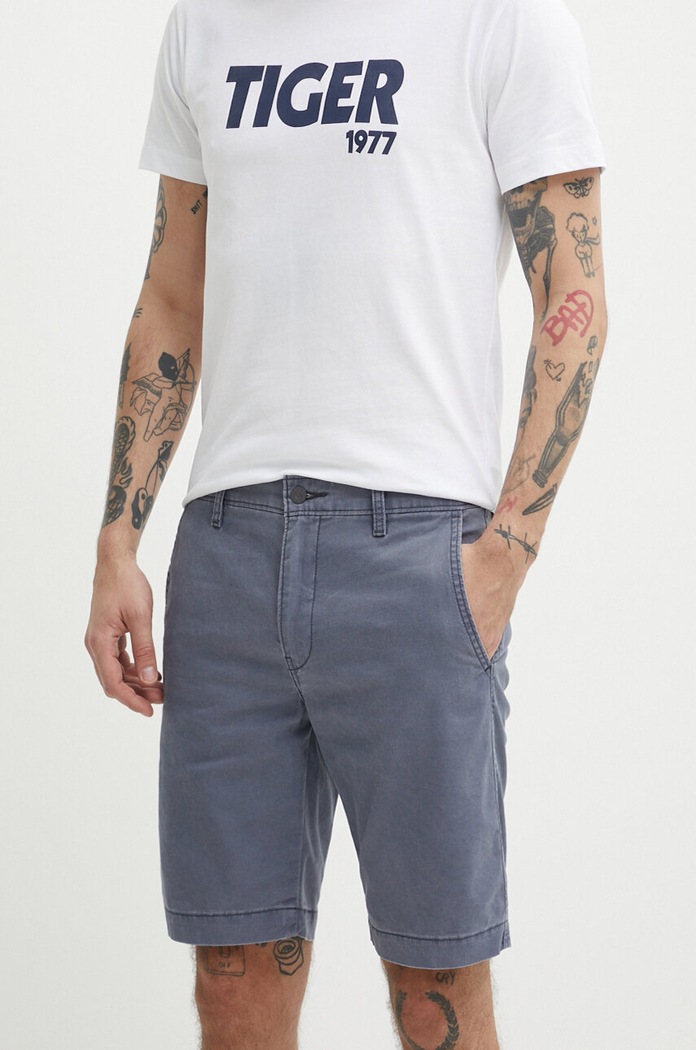 Levi's szorty chino męskie z lnem z elastanem granatowy 17202