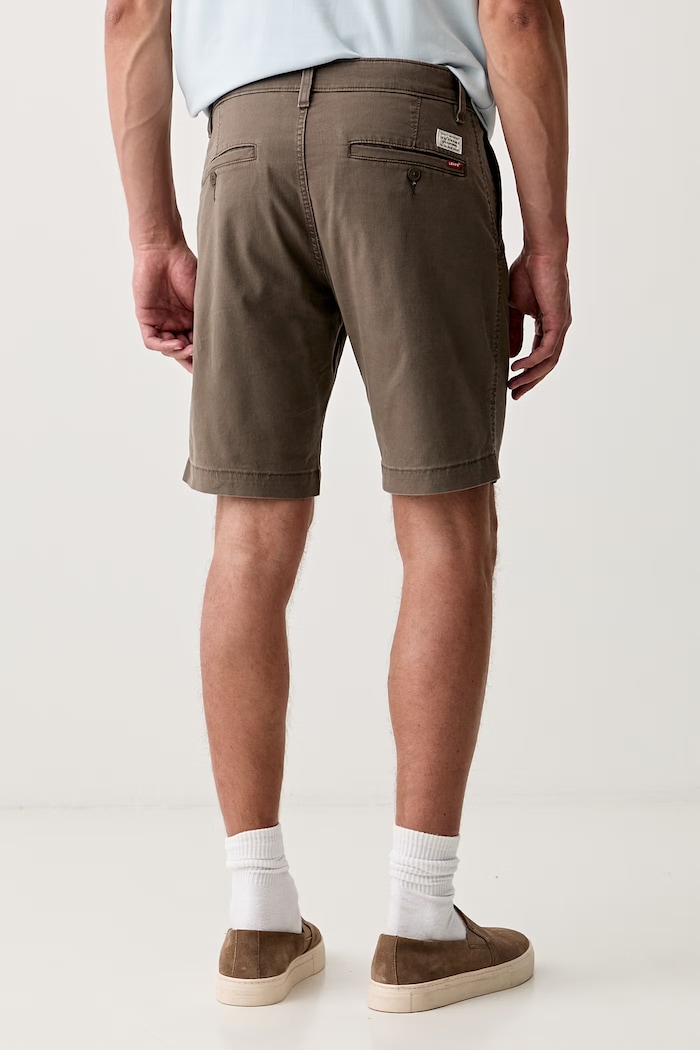 Ρούχα Levi's σορτς chino ανδρικά με λινό 17202 καφέ