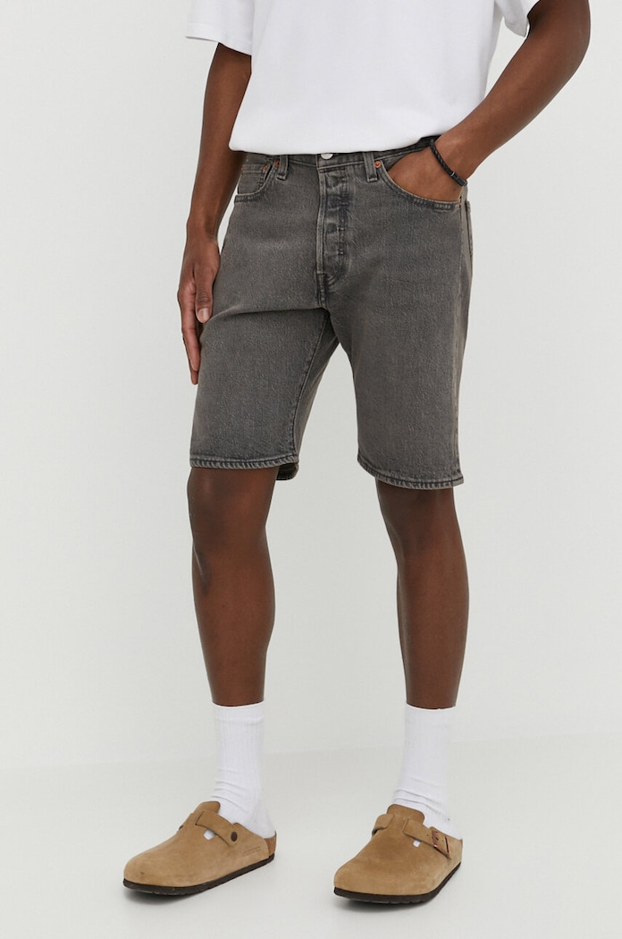Levi's šortky pánske rifľové bavlna sivá 36512