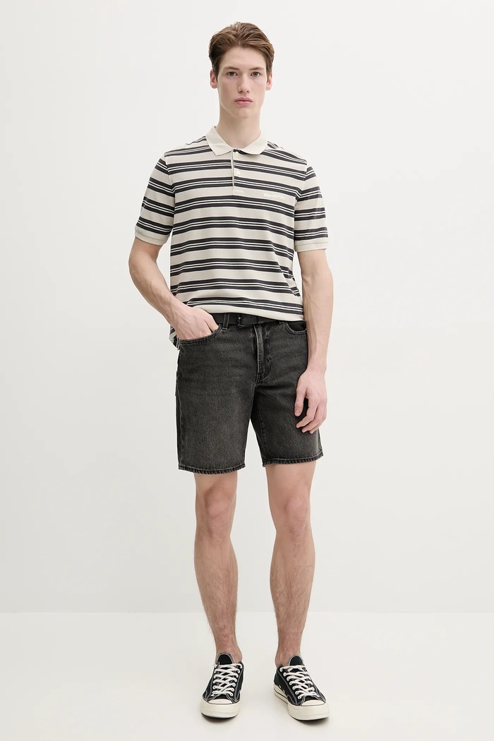 Levi's šortky pánske rifľové A8461 sivá AA00
