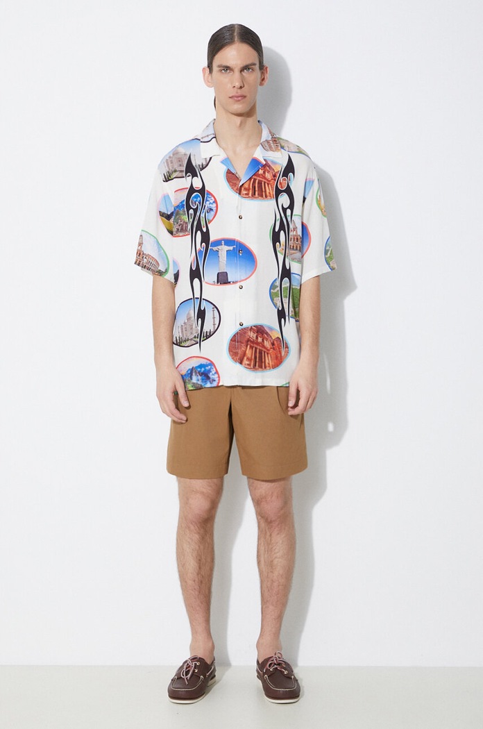 A.P.C. pantaloncini in cotone short crew COGXS.H10198.CAB marrone SS24