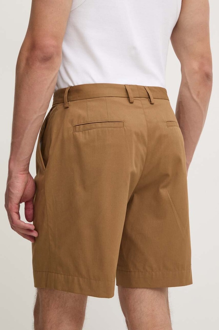 Дрехи Памучен къс панталон A.P.C. short crew COGXS.H10198.CAB кафяв