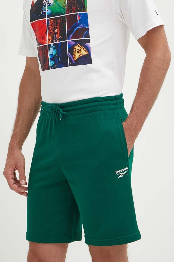 Σορτς Reebok Identity πλεκτό ύφασμα πράσινο 100076441