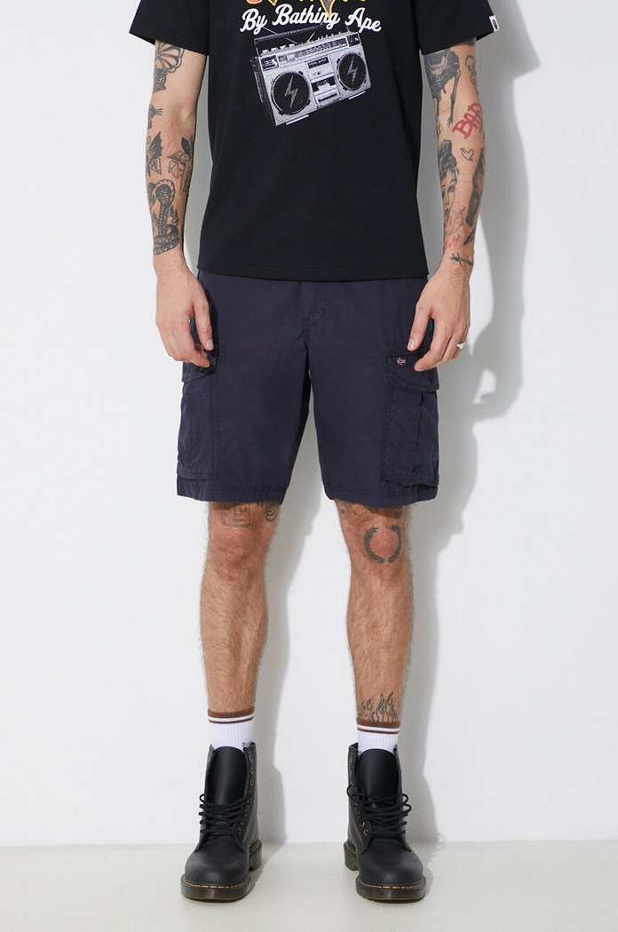 Napapijri pantaloni scurti din bumbac Noto 2.0 bleumarin NP0A4HOQ1761