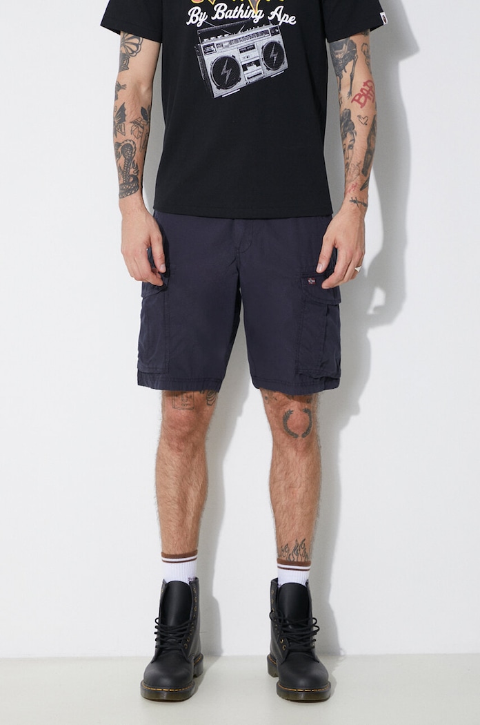 Napapijri pantaloni scurti din bumbac Noto 2.0 bleumarin NP0A4HOQ1761