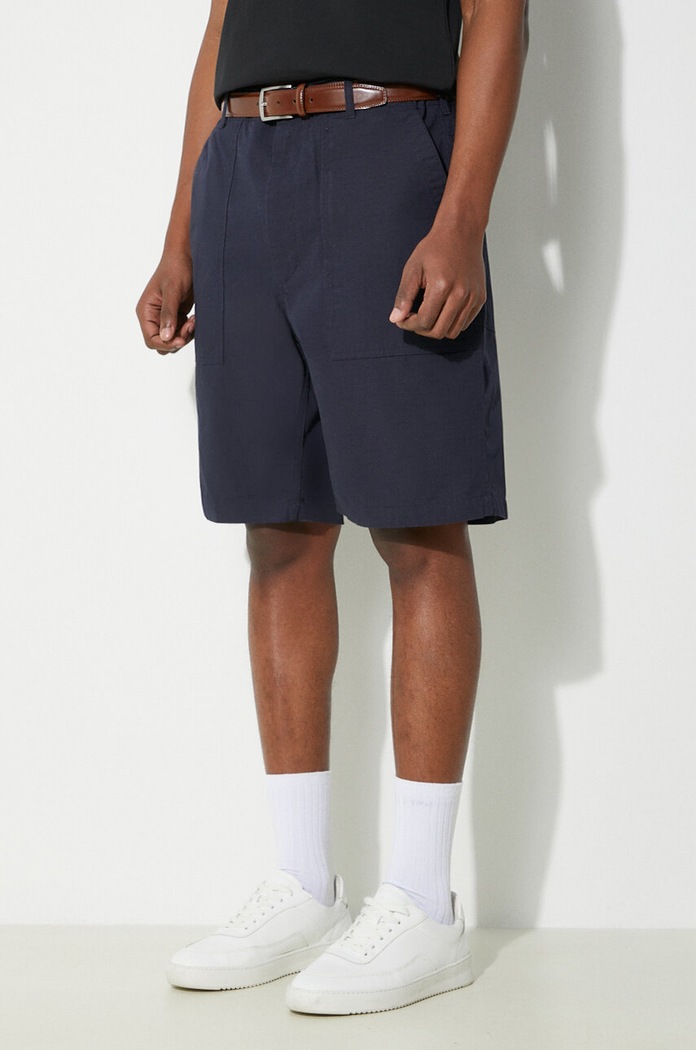 Engineered Garments pantaloni scurti din bumbac Fatigue Short bleumarin OR271.CT114