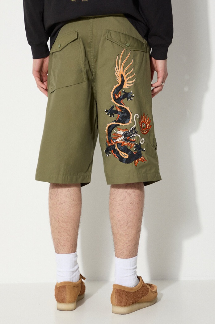 Oblečenie Šortky Maharishi Original Dragon Loose Snoshorts 5070.OLIVE zelená