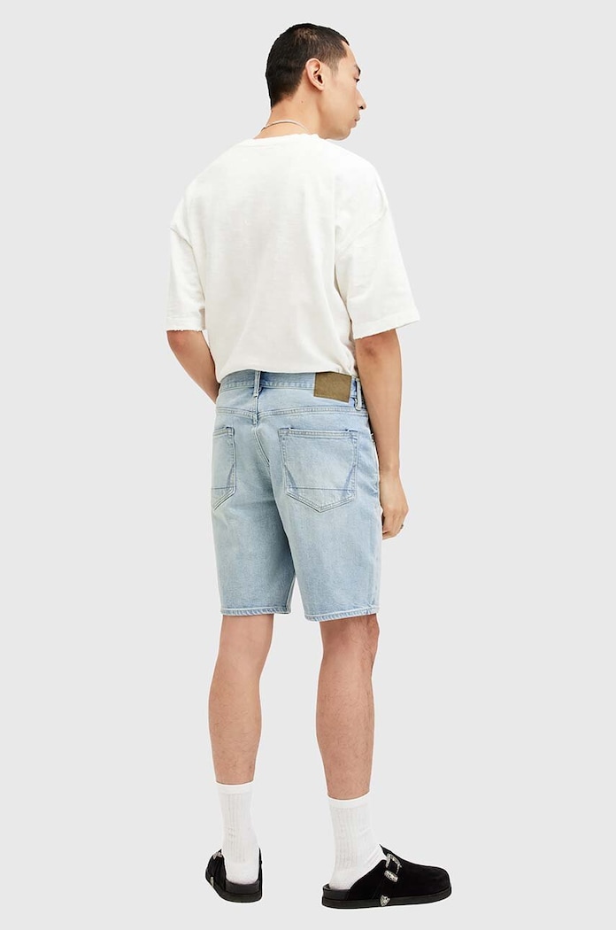 AllSaints pantaloni scurti jeans SWITCH SHORT M020TA albastru